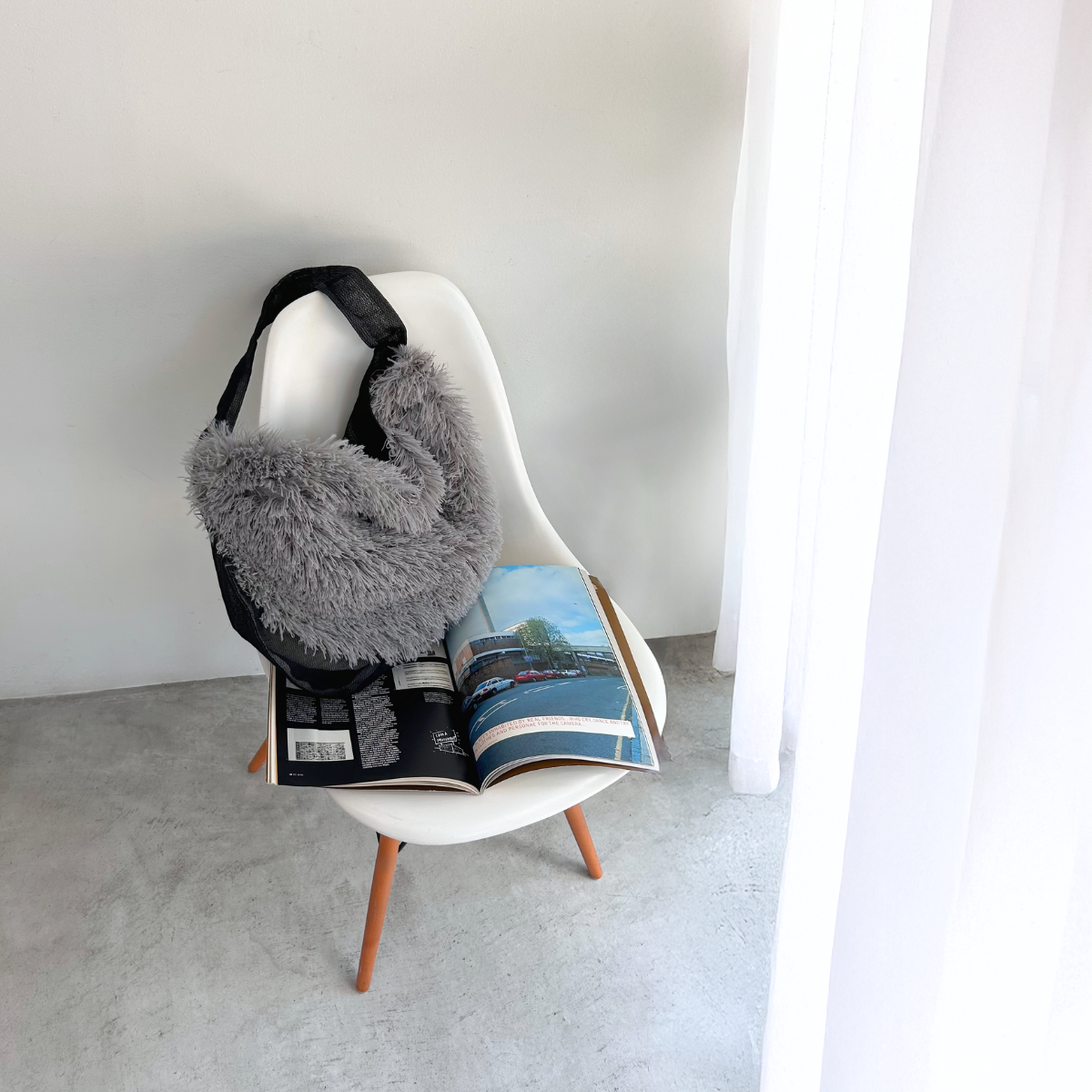 AMPER メッシュ＆ファー ワンショルダーバッグ – neuf