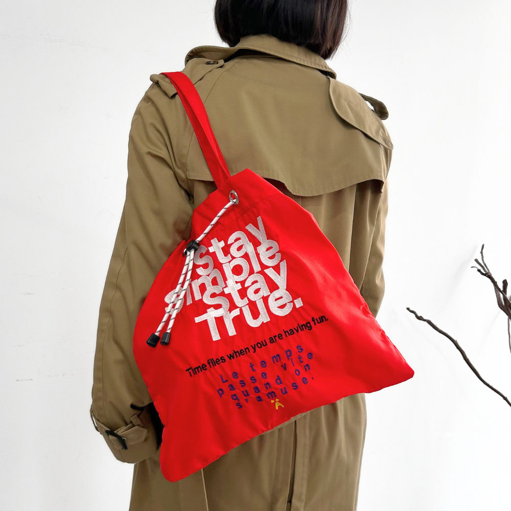 AMPER ナイロン刺繍 2wayトートバッグ